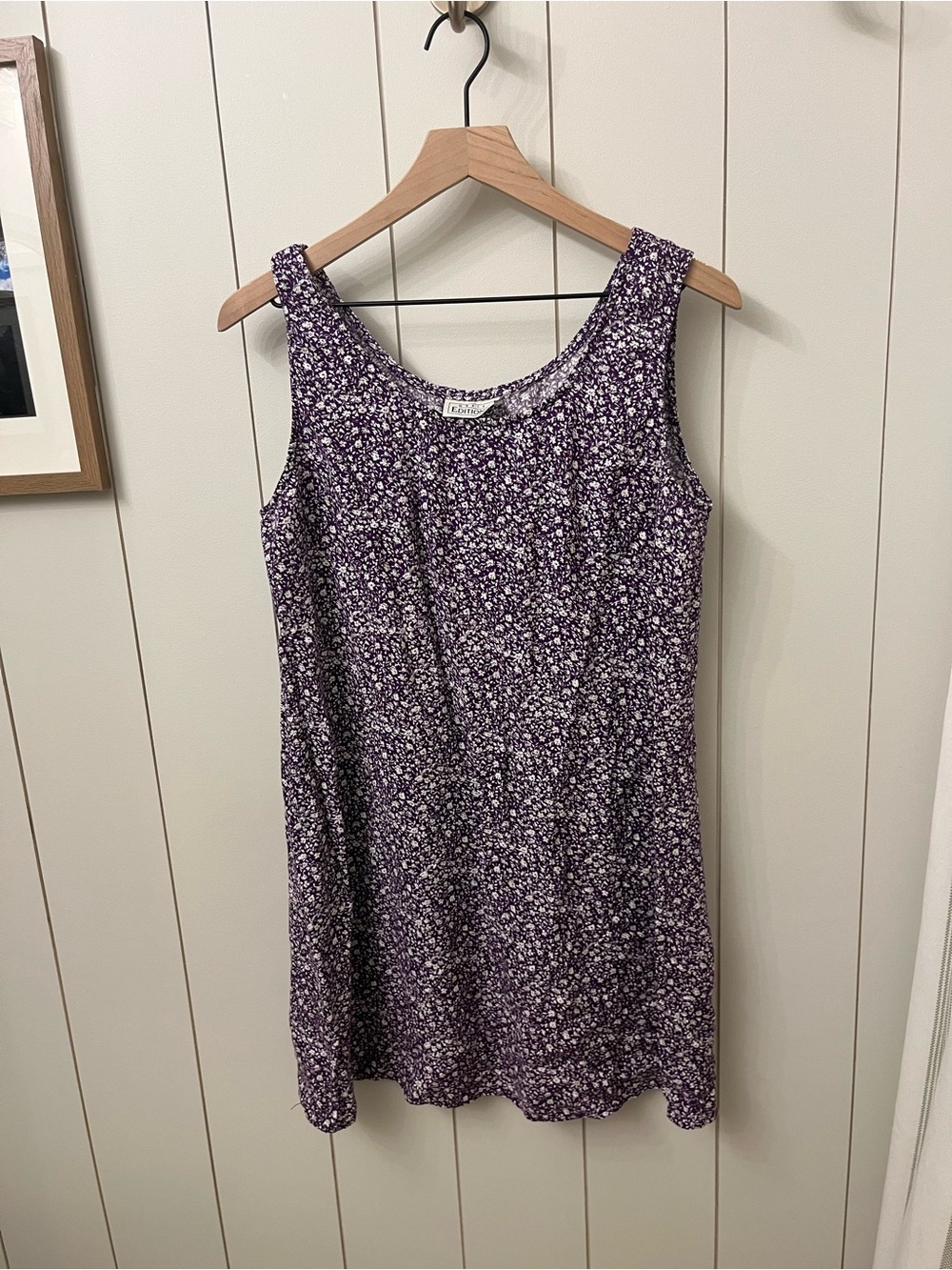 Vintage Sleeveless Floral Shift Dress in Purple